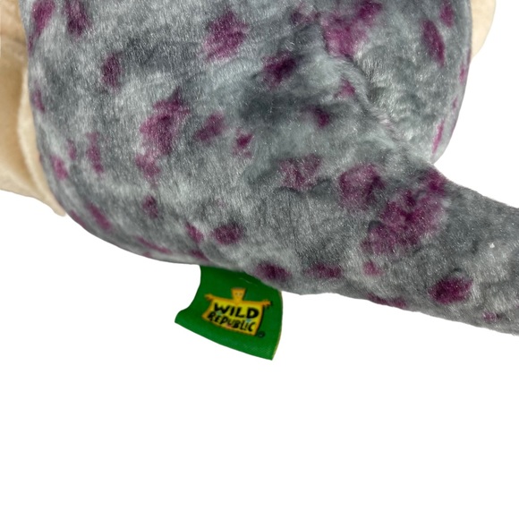 Wild Republic Triceratops Large Sized Beanie Plush Stuffed Dinosaur Purple Gray - Picture 6 of 13